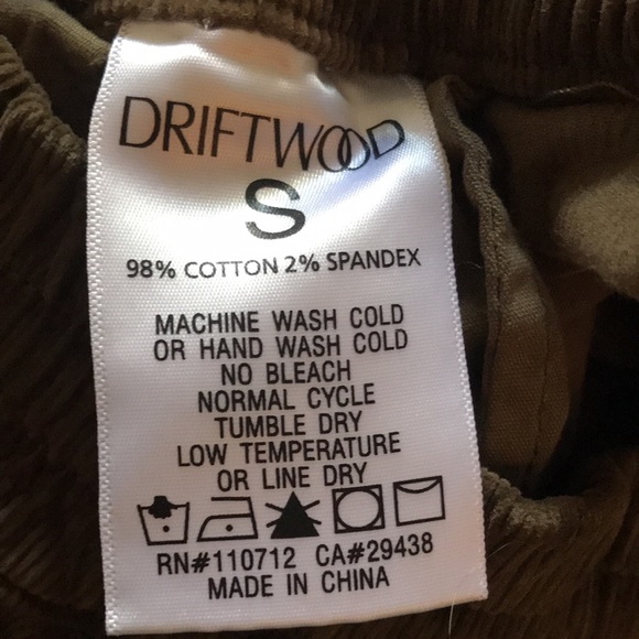 Free People (Driftwood Brand) Brown Corduroy. Size Small - Picture 4 of 4